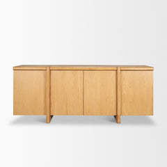 Rowan Light Brown Oak Wood Closed 4 Door Sideboard - Ornate Home