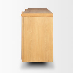 Rowan Light Brown Oak Wood Closed 4 Door Sideboard - Ornate Home