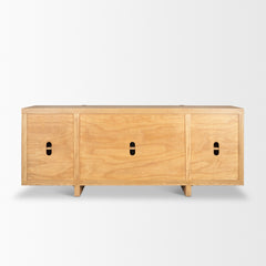 Rowan Light Brown Oak Wood Closed 4 Door Sideboard - Ornate Home