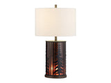 Rowan Oak Amber/Oatmeal Table Lamp - Ornate Home
