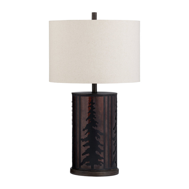 Rowan Oak Amber/Oatmeal Table Lamp - Ornate Home