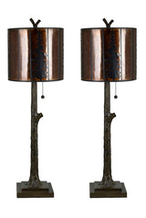 Rowan Oak Brown Table Lamp (Set of 2) - Ornate Home