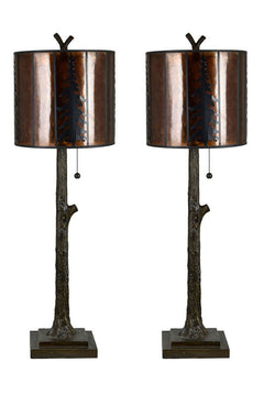 Rowan Oak Brown Table Lamp (Set of 2) - Ornate Home