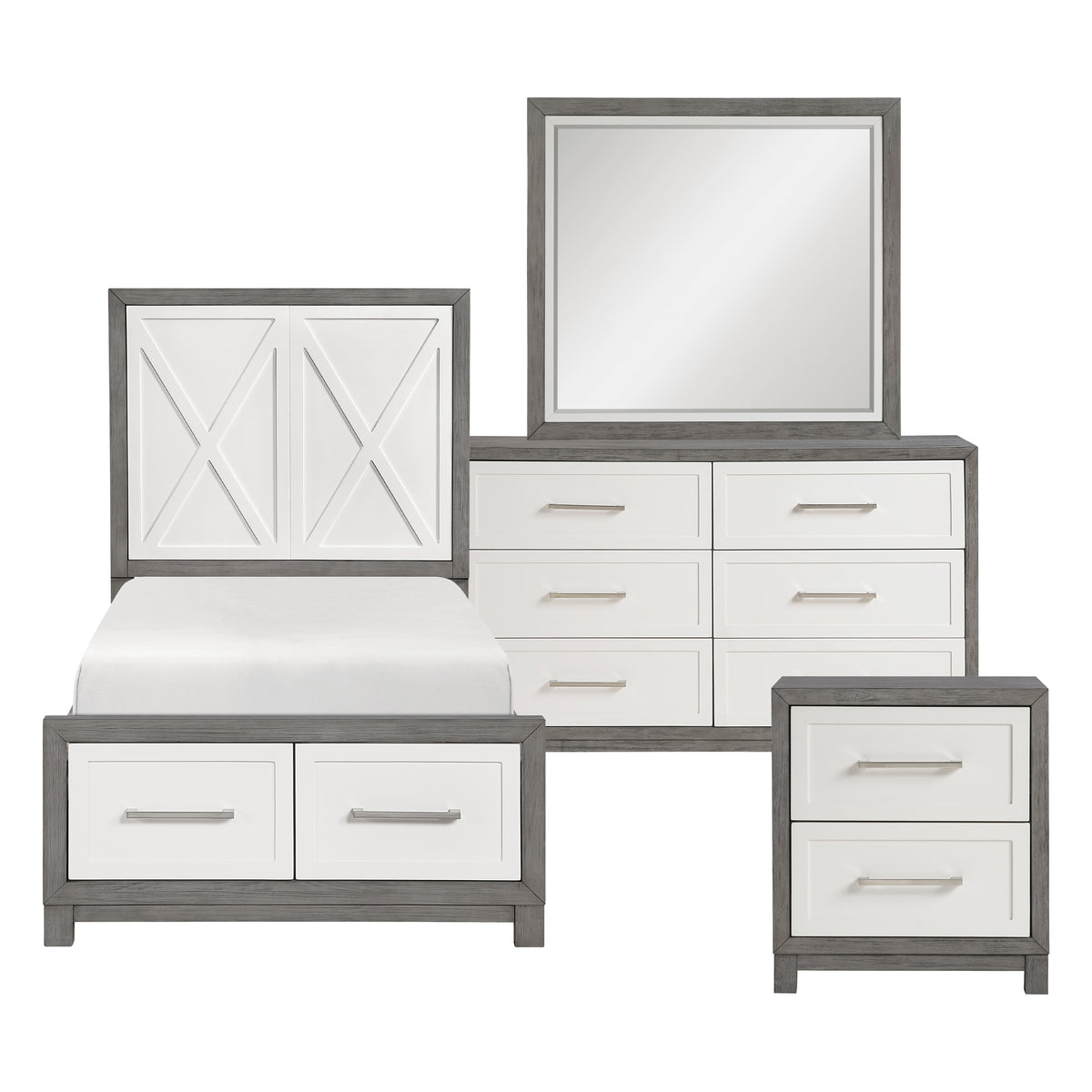 Rowan Silver 4pc Bedroom Set - Ornate Home