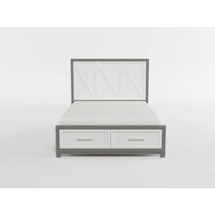 Rowan Silver Twin Platform Bed With Footboard Storage - Ornate Home