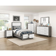 Rowan Silver Twin Platform Bed With Footboard Storage - Ornate Home