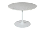 Rowan White 42 Round Marble Dining Table - Ornate Home