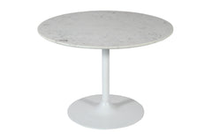 Rowan White 42 Round Marble Dining Table - Ornate Home