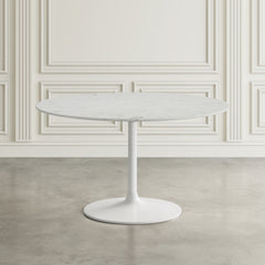 Rowan White 42 Round Marble Dining Table - Ornate Home