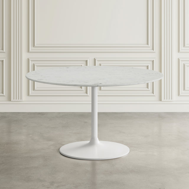Rowan White 42 Round Marble Dining Table - Ornate Home