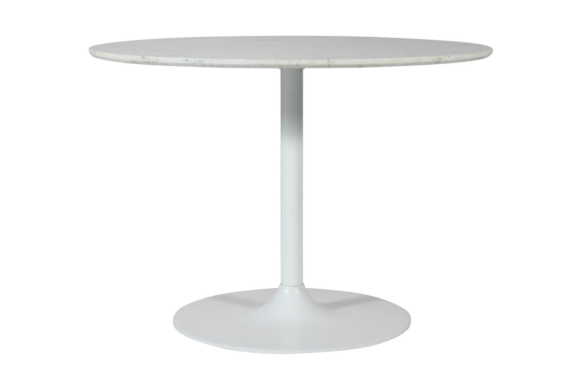 Rowan White/Grey 42 Round Marble Dining Table w/ 4 Landon Chairs - Ornate Home