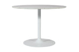 Rowan White/Natural 54 Round Marble Dining Table w/ 4 Landon Chairs - Ornate Home