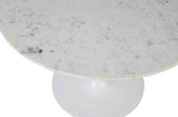 Rowan White/Natural 42 Round Marble Dining Table w/ 4 Landon Chairs - Ornate Home