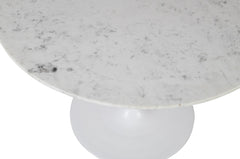 Rowan White/Grey 42 Round Marble Dining Table w/ 4 Landon Chairs - Ornate Home
