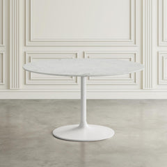 Rowan White/Grey 42 Round Marble Dining Table w/ 4 Landon Chairs - Ornate Home