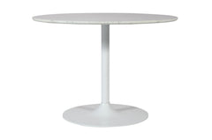 Rowan White/Grey 54 Round Marble Dining Table w/ 4 Landon Chairs - Ornate Home