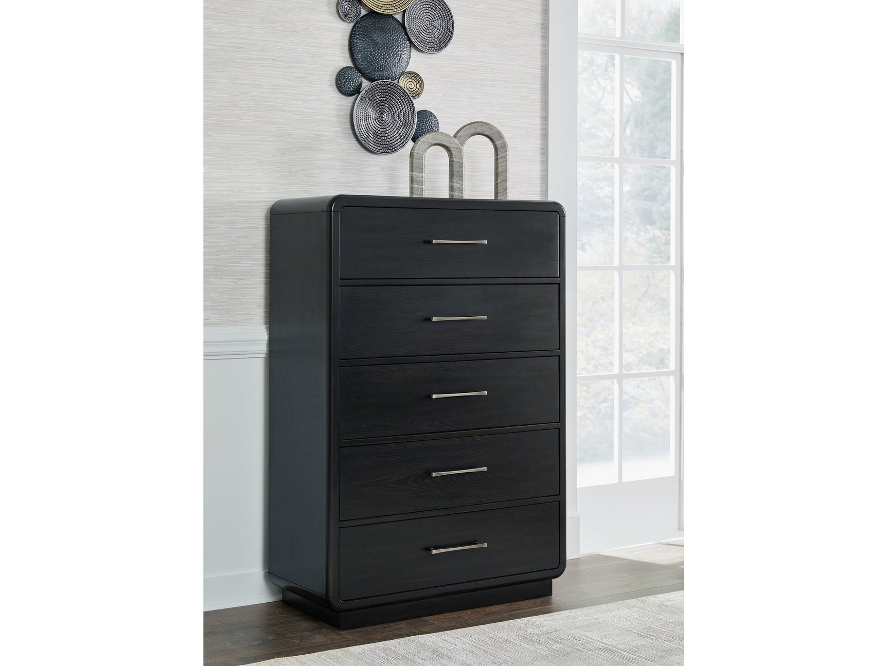 Rowanbeck Black Chest of Drawers (Online Special Price) - Ornate Home