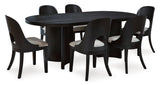 Rowanbeck Black Dining Room Set / 7pc (Online Special Price) - Ornate Home