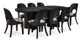 Rowanbeck Black Dining Room Set / 9pc - Ornate Home
