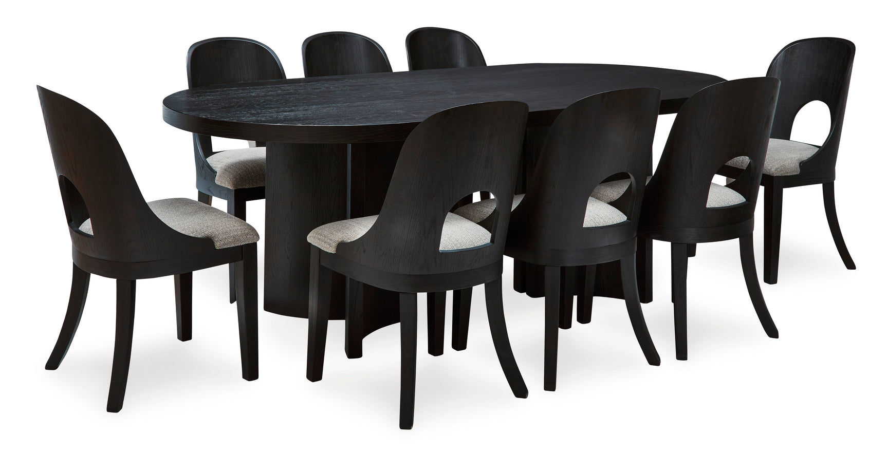 Rowanbeck Black Dining Room Set / 9pc - Ornate Home