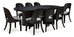 Rowanbeck Black Dining Room Set / 9pc - Ornate Home