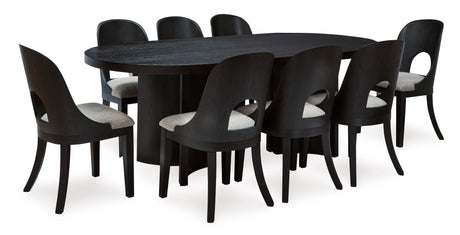 Rowanbeck Black Dining Room Set / 9pc - Ornate Home