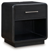 Rowanbeck Black Nightstand - Ornate Home