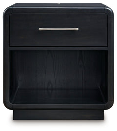 Rowanbeck Black Nightstand - Ornate Home