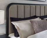 Rowanbeck Gray/Black California King Upholstered Panel Bed - Ornate Home