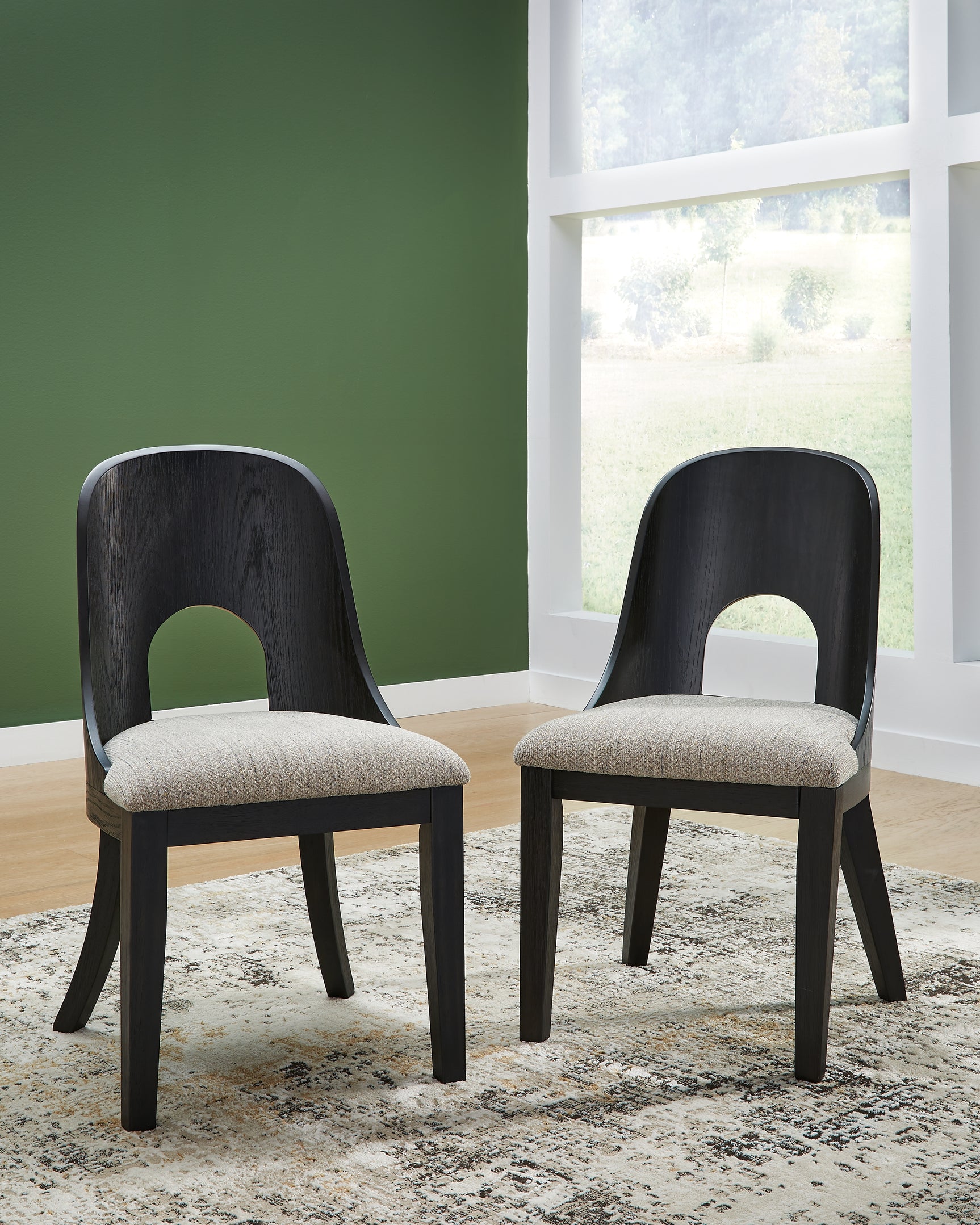 Rowanbeck Gray/Black Dining Room Chair (Set of 2) - Ornate Home
