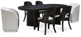 Rowanbeck Gray/Black Dining Table, 2 Arm Chairs and 4 Side Chairs - Ornate Home