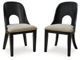 Rowanbeck Gray/Black Dining Table, 2 Arm Chairs and 4 Side Chairs - Ornate Home