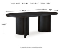 Rowanbeck Gray/Black Dining Table, 2 Arm Chairs and 4 Side Chairs - Ornate Home