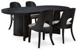 Rowanbeck Gray/Black Dining Table and 4 Chairs - Ornate Home