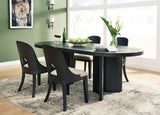 Rowanbeck Gray/Black Dining Table and 4 Chairs - Ornate Home