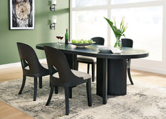 Rowanbeck Gray/Black Dining Table and 4 Chairs - Ornate Home