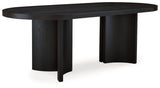 Rowanbeck Gray/Black Dining Table and 6 Chairs - Ornate Home