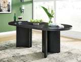 Rowanbeck Gray/Black Dining Table and 6 Chairs - Ornate Home