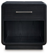 Rowanbeck Gray/Black King Panel Bed, Dresser, Mirror, Chest and Nightstand (Online Special Price) - Ornate Home