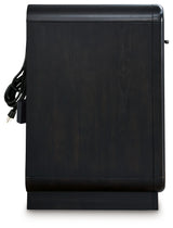 Rowanbeck Gray/Black King Panel Bed, Dresser, Mirror, Chest and Nightstand - Ornate Home