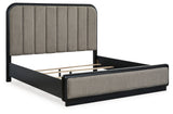 Rowanbeck Gray/Black King Upholstered Panel Bed (Online Special Price) - Ornate Home