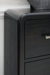 Rowanbeck King Upholstered Panel Bedroom Set with Dresser and Mirror (Online Special Price) - Ornate Home