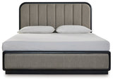 Rowanbeck King Upholstered Panel Bedroom Set with Dresser and Mirror (Online Special Price) - Ornate Home