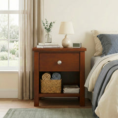 Rowe Brown 1-Drawer Nightstand - Ornate Home