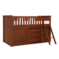 Rowe Brown Low Loft Bunk With Bookcase And 2 Dressers - Ornate Home