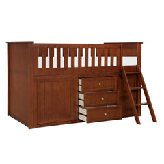 Rowe Brown Low Loft Bunk With Bookcase And 2 Dressers - Ornate Home