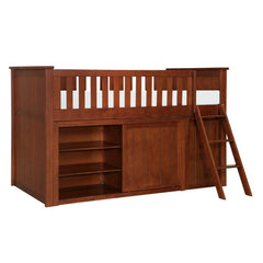 Rowe Brown Low Loft Bunk With Bookcase And 2 Dressers - Ornate Home