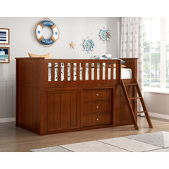 Rowe Brown Low Loft Bunk With Bookcase And 2 Dressers - Ornate Home