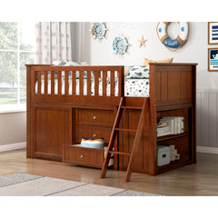 Rowe Brown Low Loft Bunk With Bookcase And 2 Dressers - Ornate Home