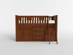 Rowe Brown Low Loft Bunk With Bookcase And 2 Dressers - Ornate Home